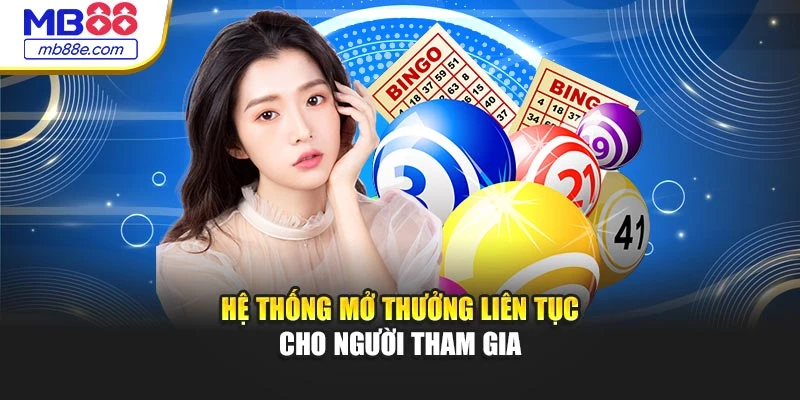 Hệ thống mở thưởng liên tục cho người tham gia